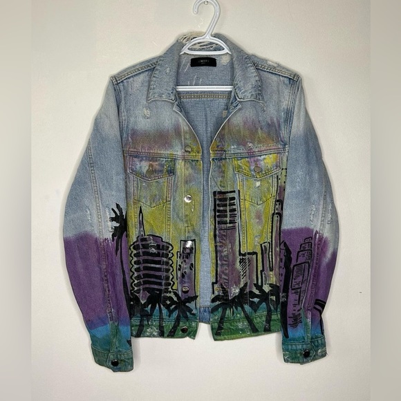 AMIRI - INCREDIBLE - #HOLLYWOOD - PAINTED - Denim Jacket - Picture 4 of 5